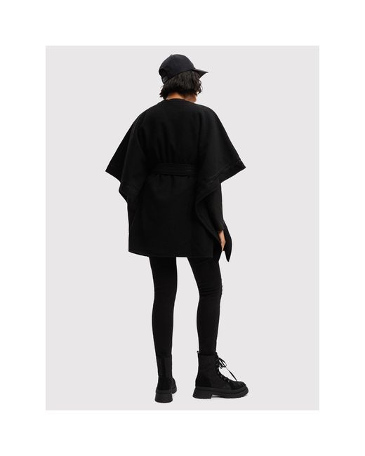 Desigual Black Poncho Aladin 22Waia38 Relaxed Fit