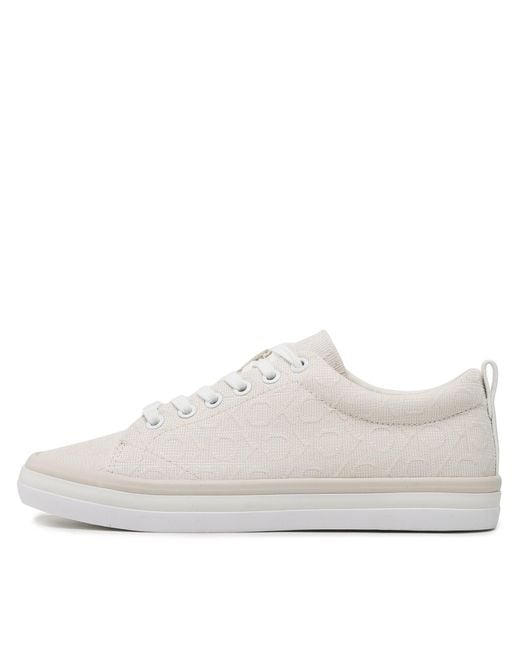 Calvin Klein White Sneakers Aus Stoff Low Prof Vulc Lace Up Hw0Hw01410