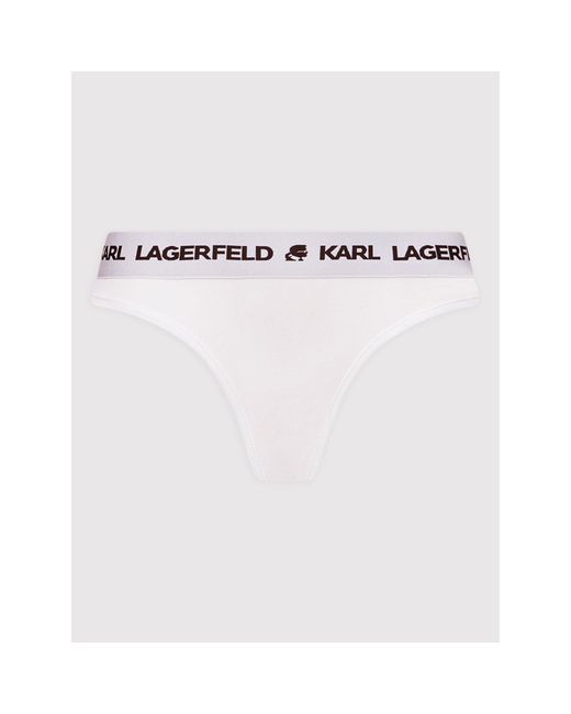 Karl Lagerfeld White 2Er-Set Stringtangas Logo Set 211W2126 Weiß