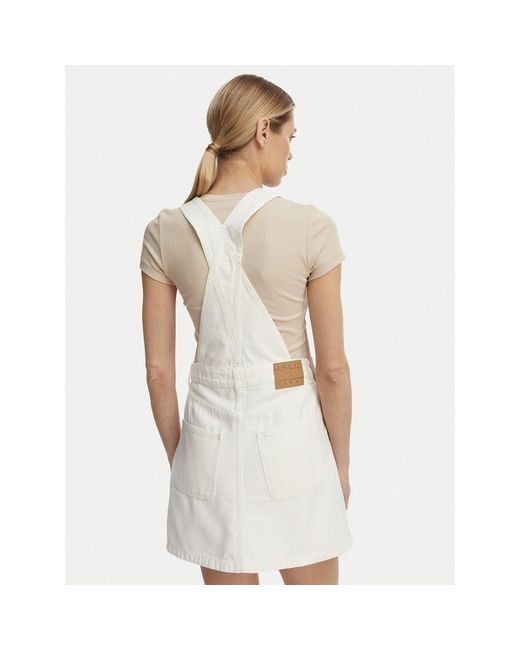 Tommy Hilfiger White Jeanskleid Logo Pocket Dungaree Dw0Dw22002 Regular Fit