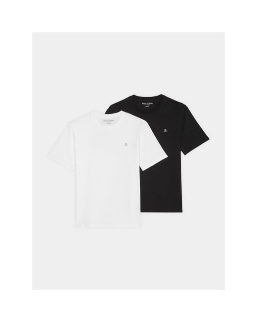 Marc O' Polo 2Er-Set T-Shirts 421 2058 09102 Regular Fit in Black für Herren