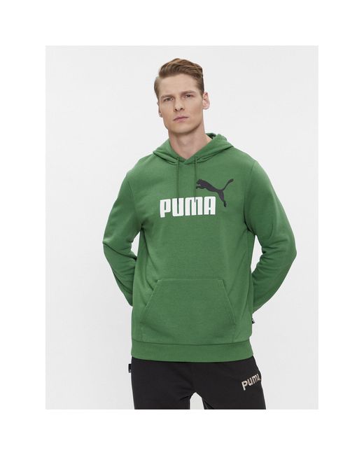 PUMA Sweatshirt Ess+ Col Big Logo 586765 Grün Regular Fit in Green für Herren