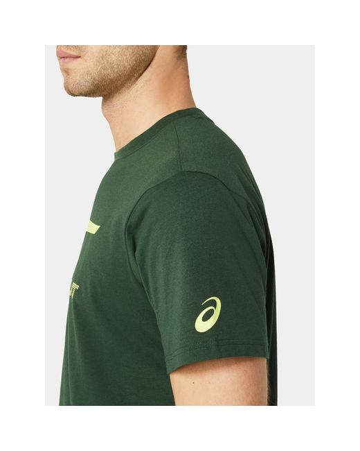 Asics T-Shirt Tiger Tee 2031D123 Grün Ahletic Fit in Green für Herren