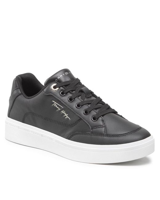 Tommy Hilfiger Black Sneakers Essential Th Court Sneaker Fw0Fw06601