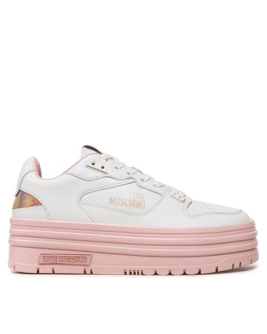 Love Moschino Pink Sneakers Ja15436G1Hiam10A Weiß