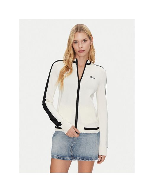 Guess White Sweatshirt V5Gq01 Z3D60 Regular Fit