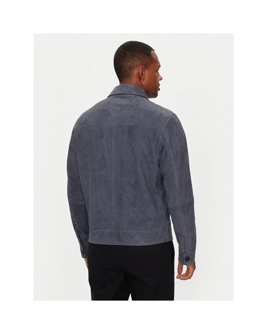 Boss Lederjacke Malbano4 50510178 Regular Fit in Blue für Herren