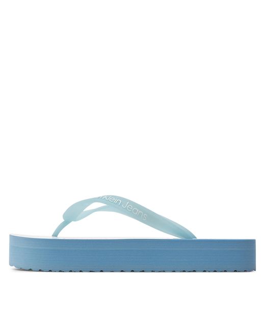Calvin Klein Blue Zehentrenner Beach Sandal Flatform Monologo Yw0Yw01617 Dusk/Bright 0G2