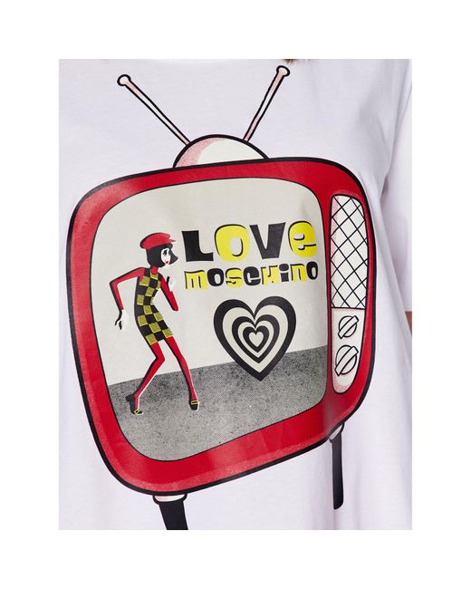 Love Moschino White T-Shirt W4H8301M 3876 Weiß Relaxed Fit