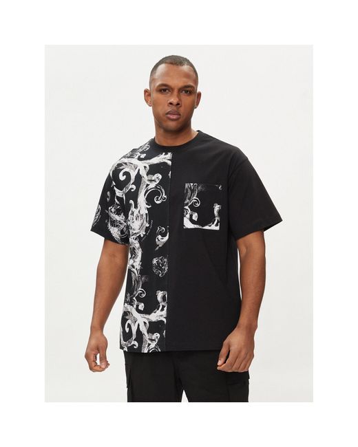 Versace T-Shirt 76Gah611 Regular Fit in Black für Herren