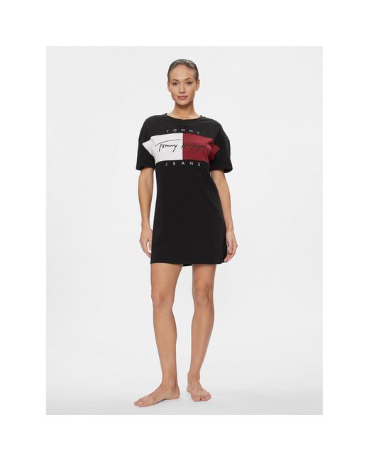 Tommy Hilfiger Black Nachthemd Uw0Uw04969 Relaxed Fit