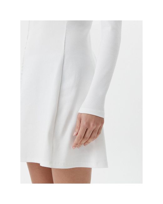 Tommy Hilfiger White Kleid Für Den Alltag Badge Dw0Dw20666 Slim Fit