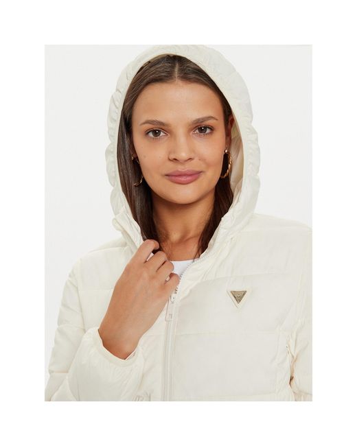 Guess White Winterjacke New Aleta V4Yl05 Wf3X0 Regular Fit