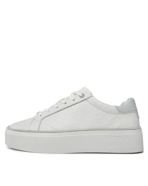 Calvin Klein White Sneakers Flatform C Lace Up