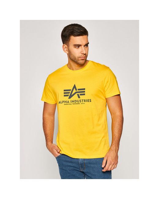 Alpha Industries T-Shirt Basic 100501 Regular Fit in Yellow für Herren