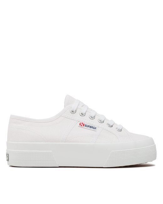 Superga White Sneakers Aus Stoff 2740 Platform S21384W Weiß