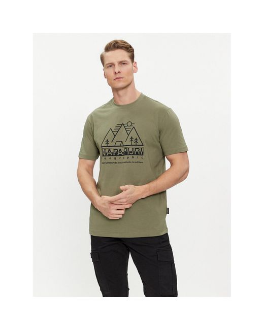 Napapijri T-Shirt S-Faber Np0A4Hqe Grün Regular Fit in Green für Herren