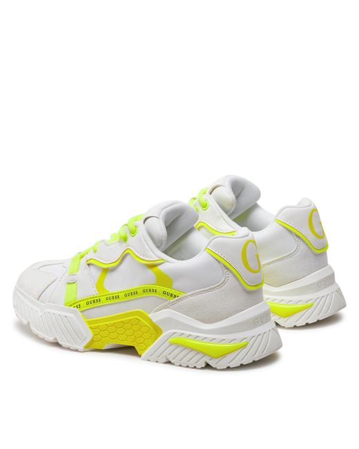 Guess Yellow Sneakers Flgcai Fab12 Weiß