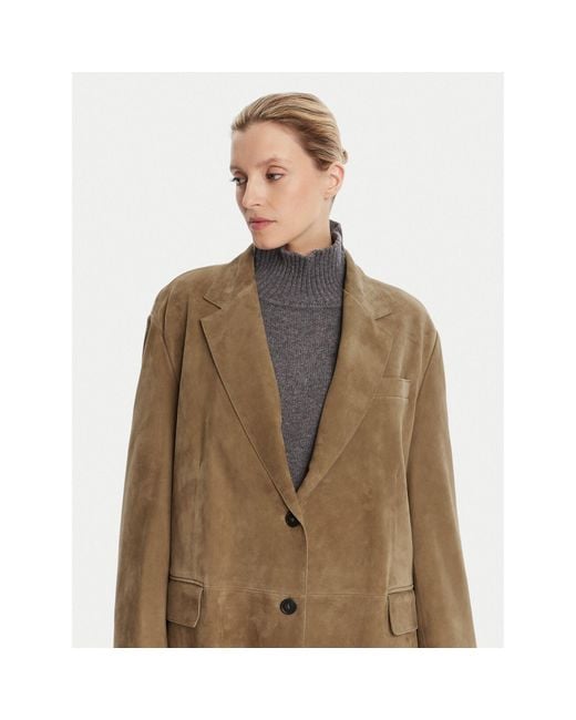 Weekend by Maxmara Brown Lederjacke Rolanda 2525446071650 Oversize