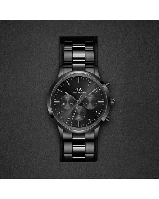 Daniel Wellington Uhr Iconic Chronograph Link Onyx Dw00100642 in Black für Herren