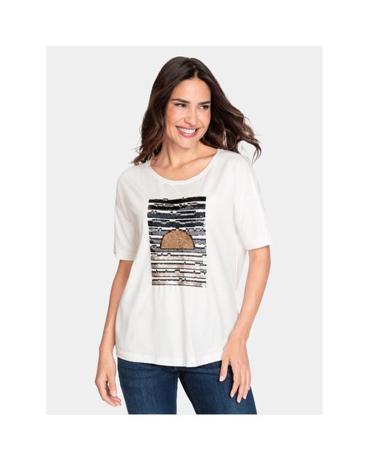 Olsen White T-Shirt 11104751 Weiß Relaxed Fit
