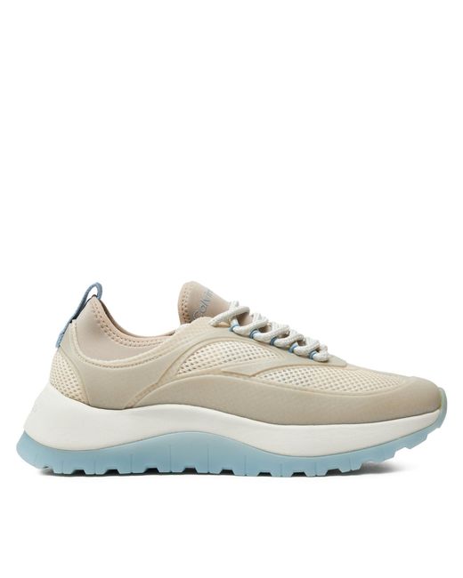Calvin Klein Natural Sneakers Runner Lace Up Pearl Mix M Hw0Hw02079