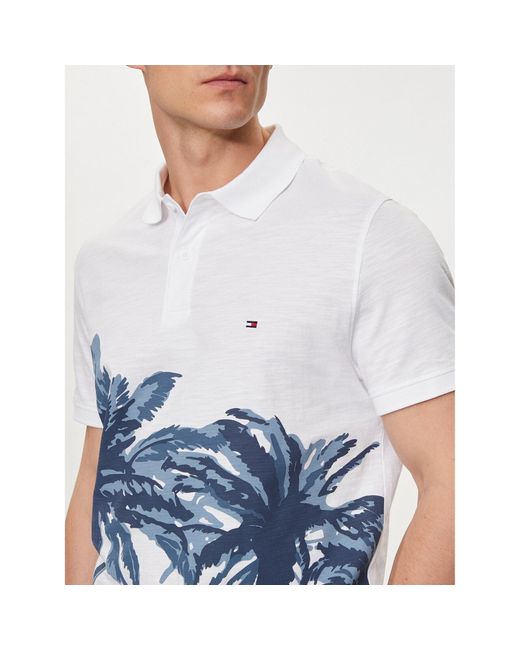 Tommy Hilfiger Polohemd Palm Print Mw0Mw34758 Weiß Regular Fit in White für Herren