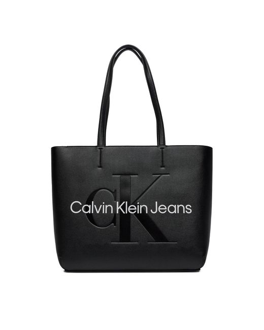 Calvin Klein Black Handtasche Sculpted Shopper29 Mono K60K610276