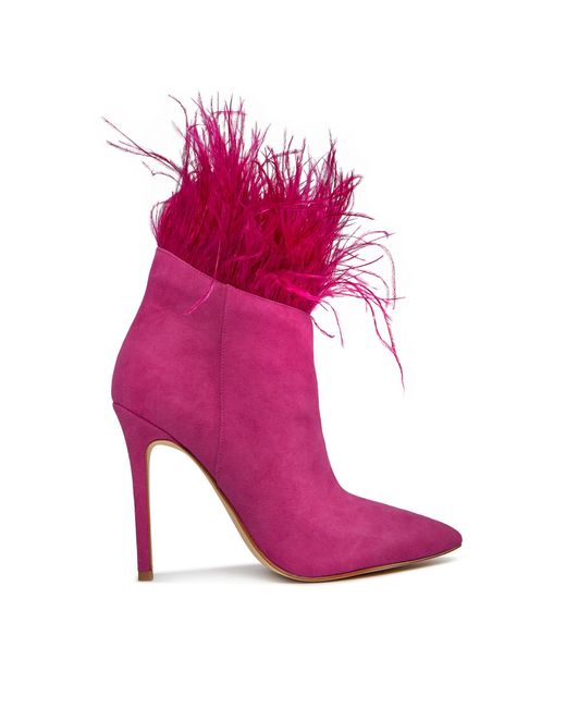 MICHAEL Michael Kors Pink Stiefeletten whitby feather trim 40h3wbfe5s deep fuchsia