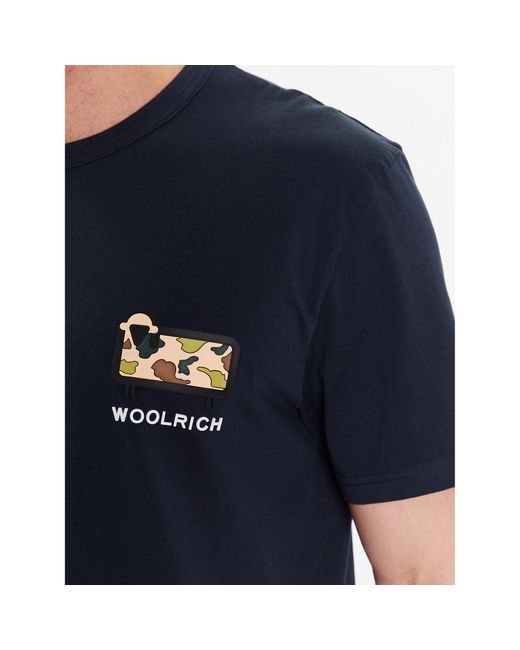 Woolrich T-Shirt Camo Sheep Cfwote0087Mrut2926 Regular Fit in Blue für Herren