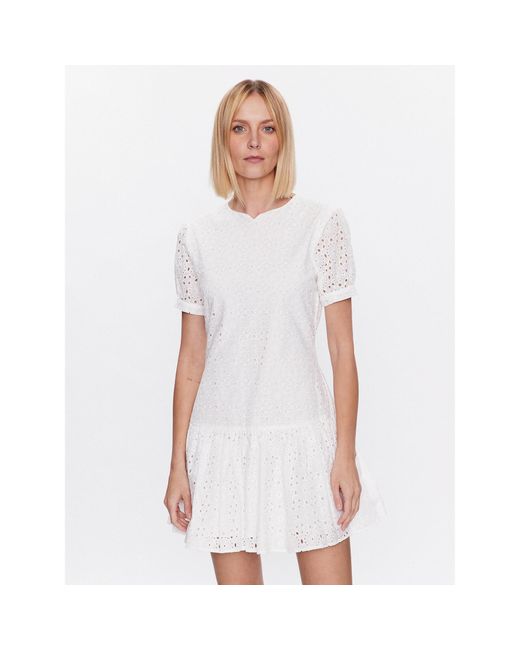 Silvian Heach White Kleid Für Den Alltag Gpp23306Ve Weiß Regular Fit