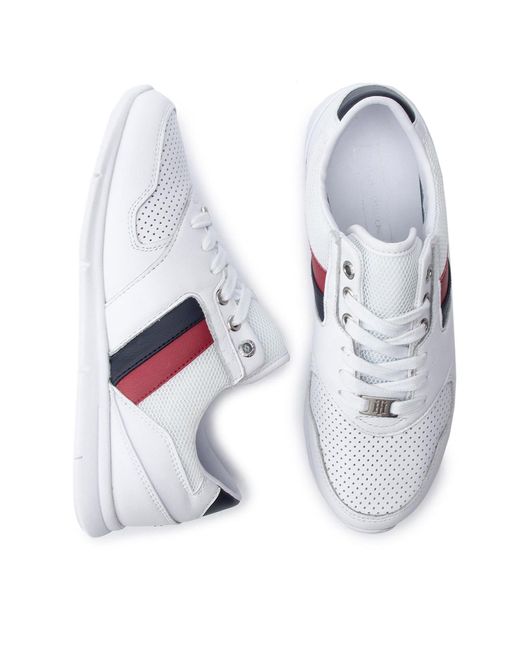 Tommy Hilfiger White Sneakers Lightweight Leather Fw0Fw04261 Weiß