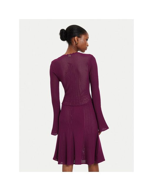 Twinset Purple Strickkleid 242Tp3051 Regular Fit