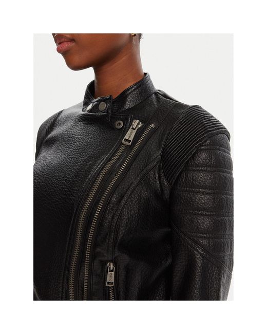 Guess Black Jacke Aus Kunstleder W5Yl19 Whds0 Regular Fit