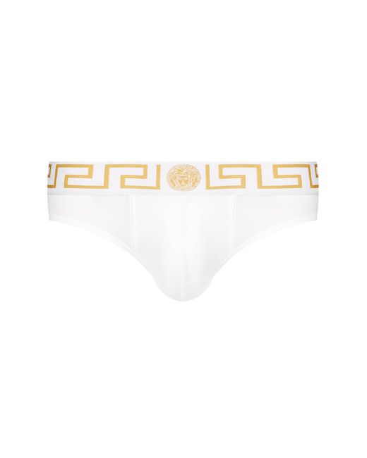 Versace 2Er-Set Slips Greca Au10180 Weiß in White für Herren