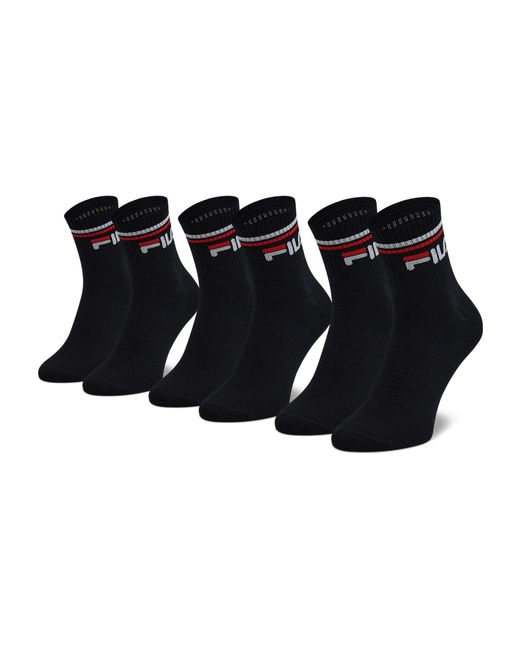 Fila Black 3Er-Set Hohe -Socken Calza Quarter F9398