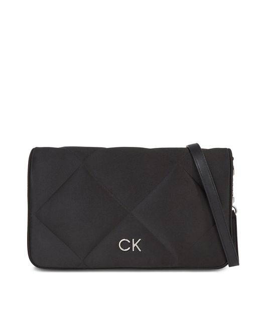 Calvin Klein Handtasche re-lock quilt shoulder bag-satin k60k611300 ck black bax