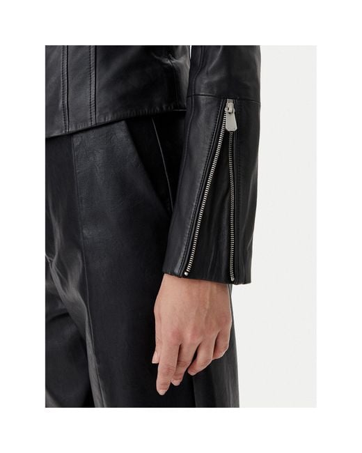 Pinko Black Lederjacke Borderline Biker 104914 A2Ht Regular Fit