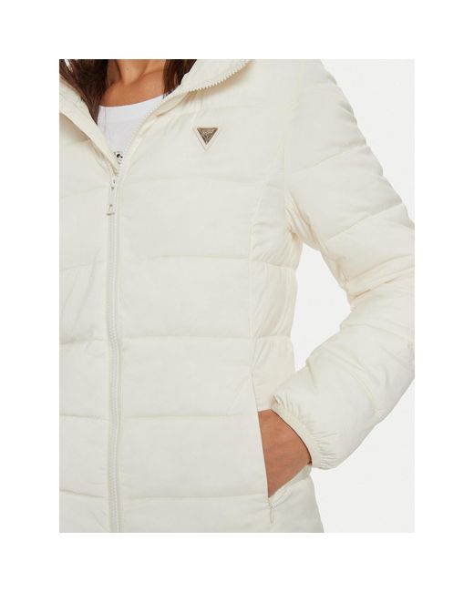 Guess White Winterjacke New Aleta V4Yl05 Wf3X0 Regular Fit