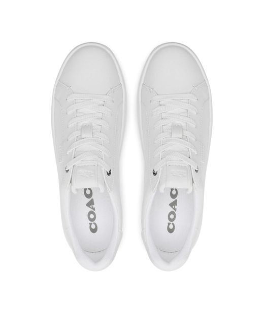 COACH White Sneakers Lowline Leather Cn577 Weiß
