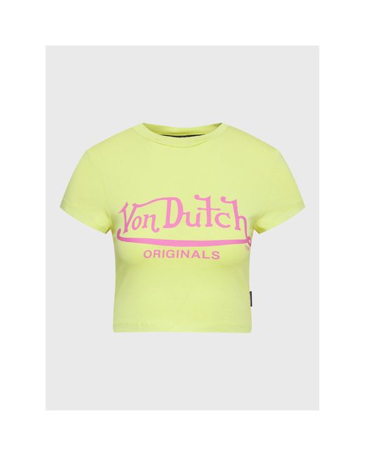 Von Dutch Yellow T-Shirt Arta 6230061 Grün Regular Fit