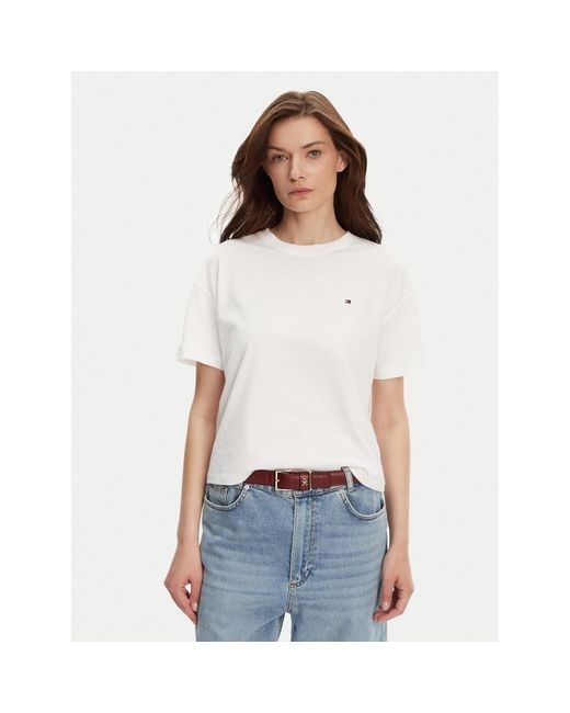Tommy Hilfiger White T-Shirt Uw0Uw05763 Regular Fit