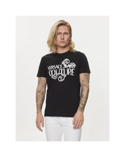 Versace T-Shirt 76Gahg00 Regular Fit in Black für Herren