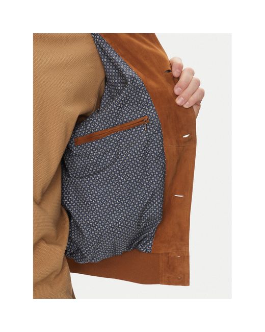 Serge Pariente Brown Lederjacke Starter Vs Regular Fit