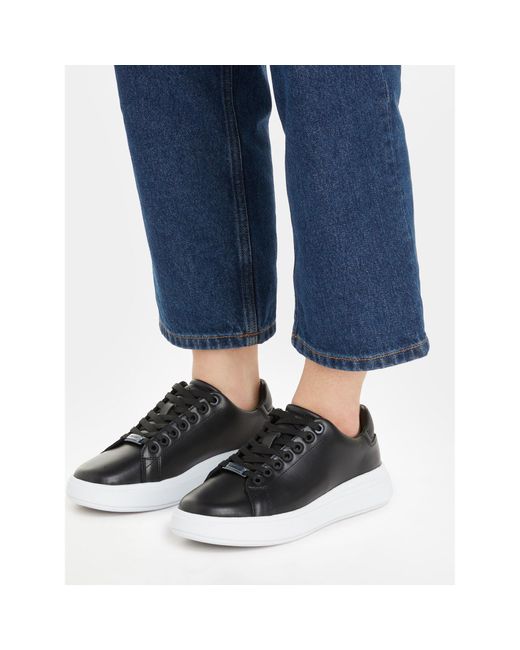 Calvin Klein Black Sneakers Raised Cupsole Lace Up Hw0Hw01668