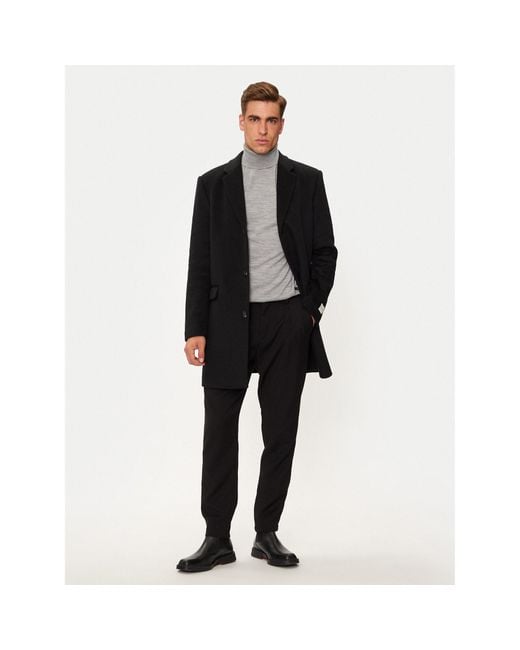 Calvin Klein Wollmantel K10K113664 Regular Fit in Black für Herren