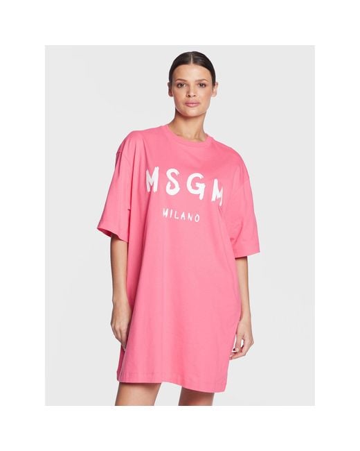 MSGM Pink Kleid Für Den Alltag 3441Mda510 237002 Regular Fit