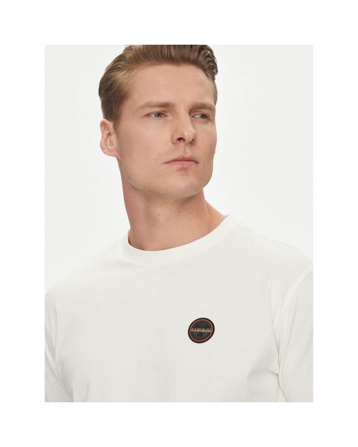 Napapijri T-Shirt S-Badge Np0A4I3N Regular Fit in White für Herren