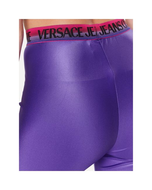 Versace Purple Leggings 74Hac101 Slim Fit