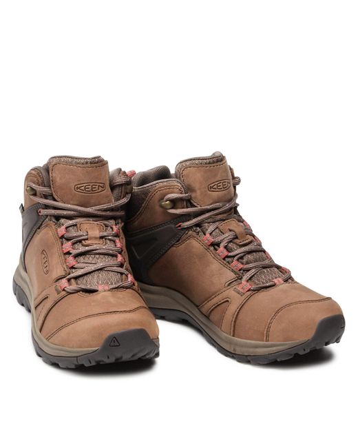 Keen Brown Trekkingschuhe Terradora Ii Leather Mid Wp 1023728 Brindle/Redwood